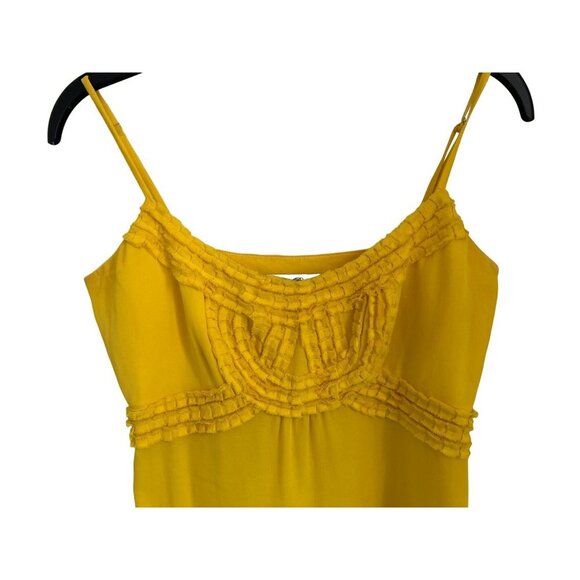 Beth Bowley Silk Top Camisole Yellow Front Ruffles Y2K Romantik - Picture 2 of 5